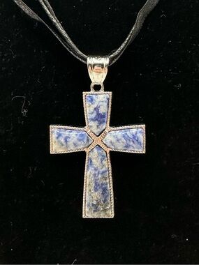 Light Sodalite Cross pendant